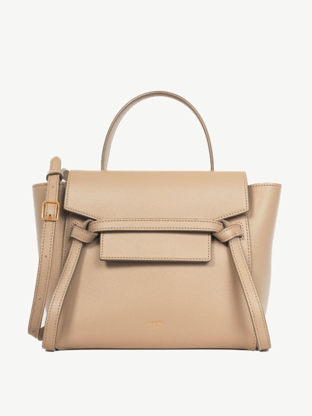 Celine Taupe Grained Calfskin Micro Belt Bag